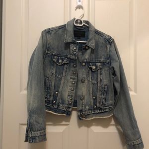 All saints cropped jean jacket